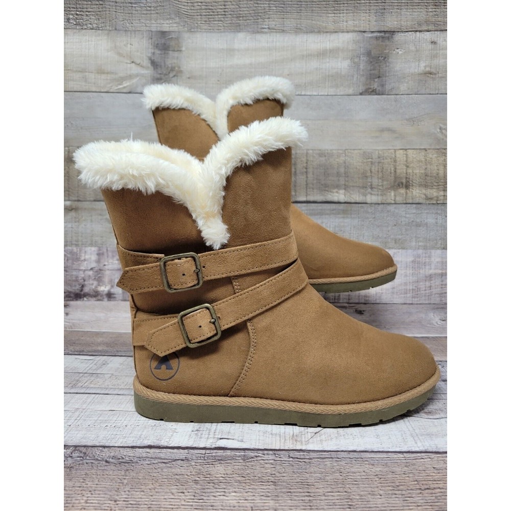 Airwalk Womens Size USA 10 Brown Suede Faux Fur Lined Boots Shoes